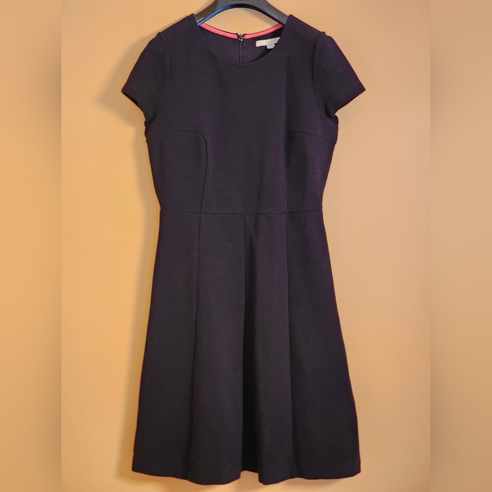 Boden Maggie Ottoman Day Dress, Black, Size 4